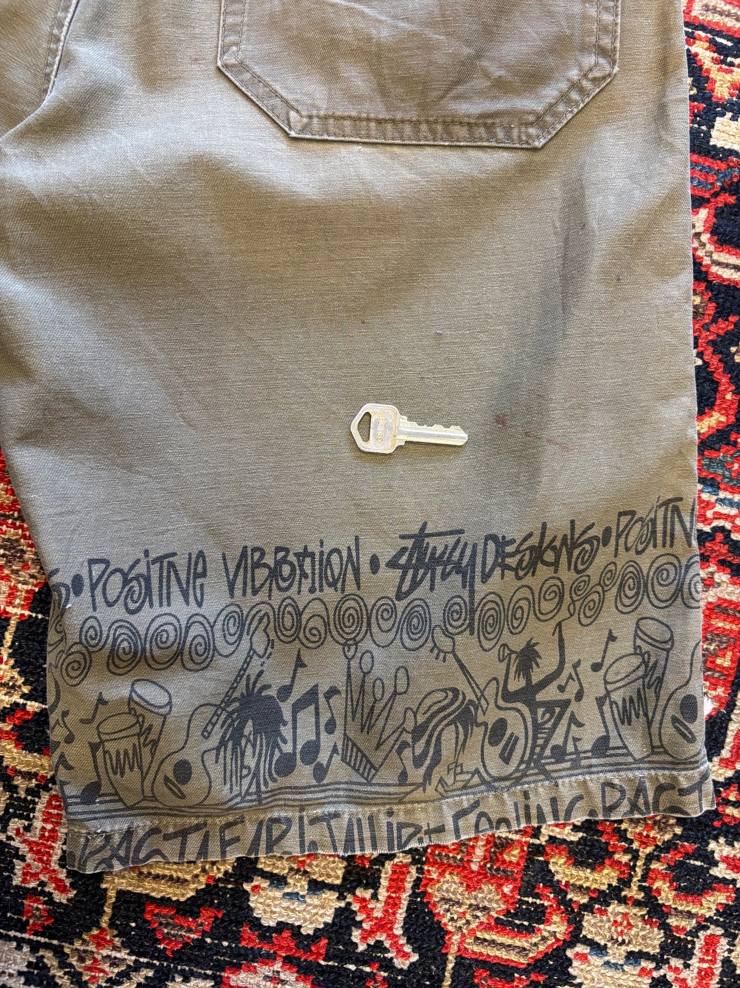 1990s Stussy Tribal Fatigue Shorts