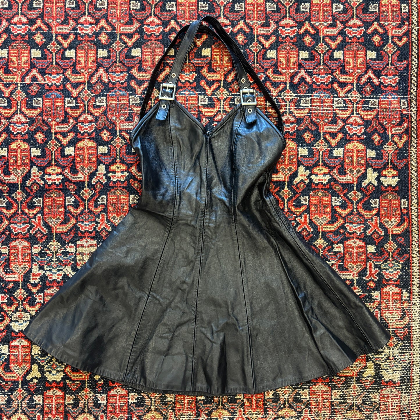 1980s Stormy Leather SF Halter Mini Dress