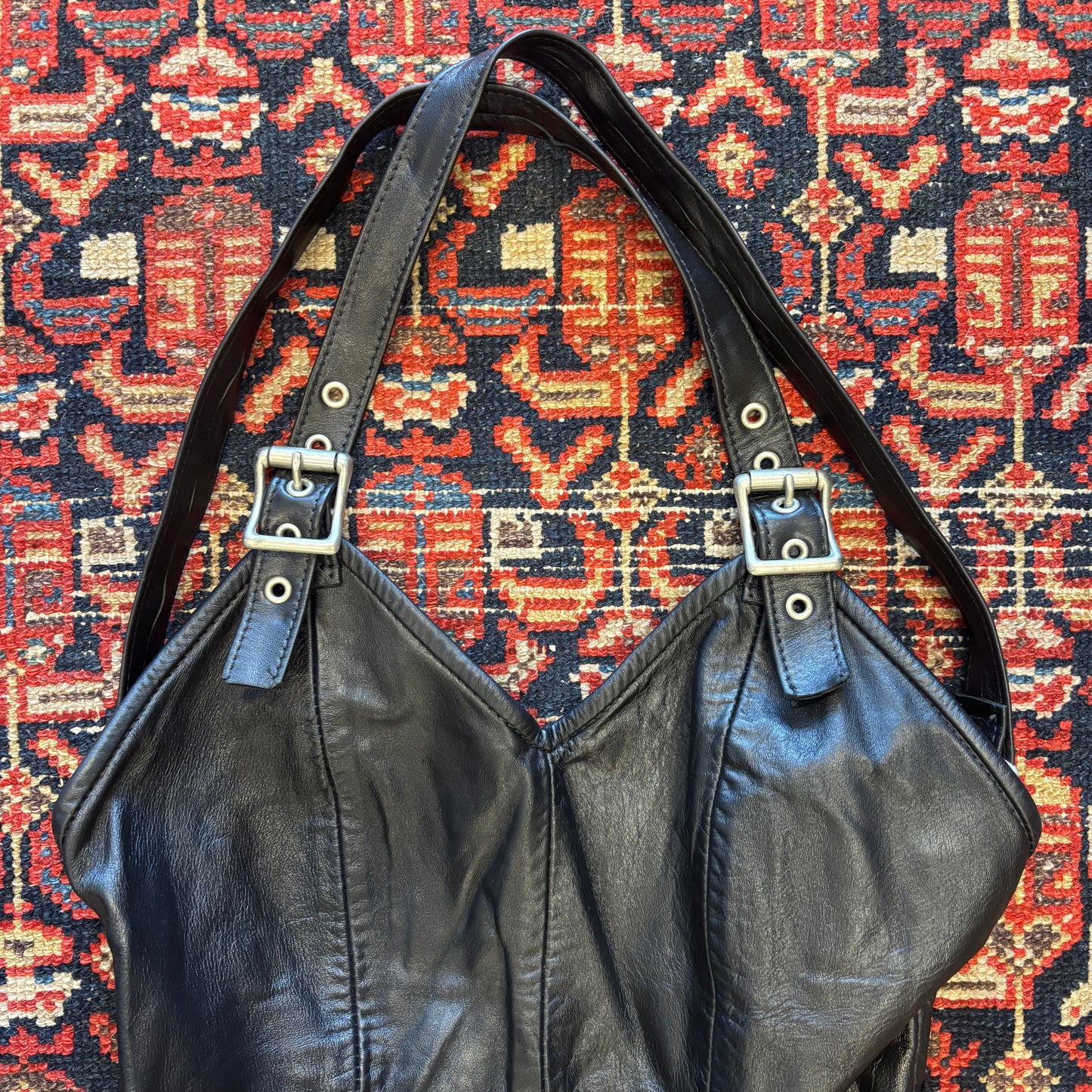 1980s Stormy Leather SF Halter Mini Dress