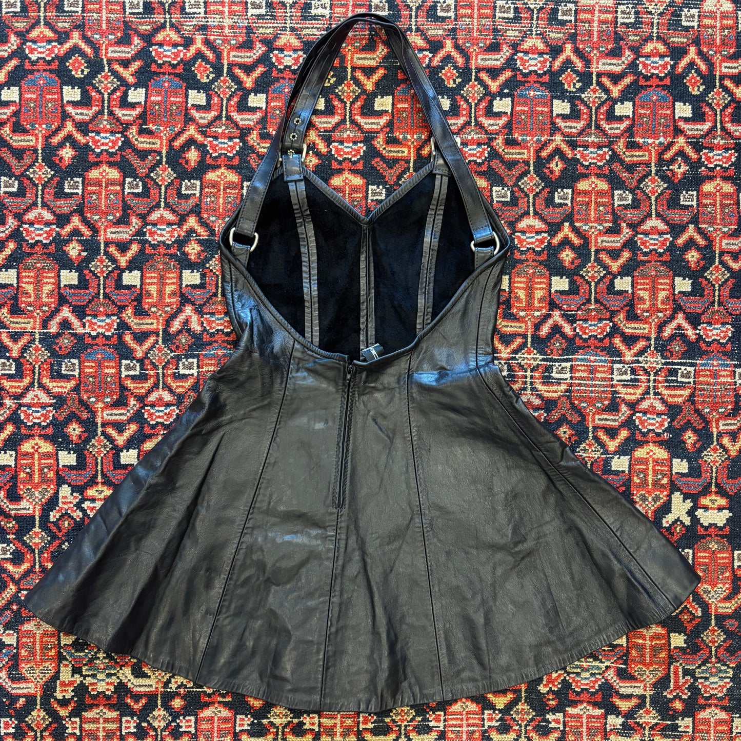 1980s Stormy Leather SF Halter Mini Dress