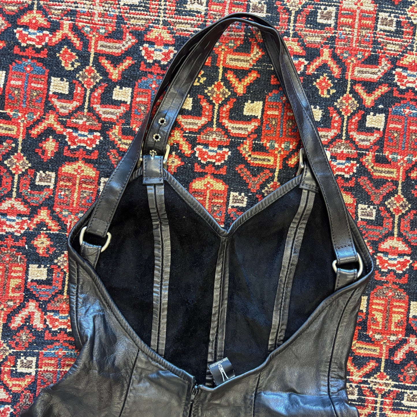 1980s Stormy Leather SF Halter Mini Dress