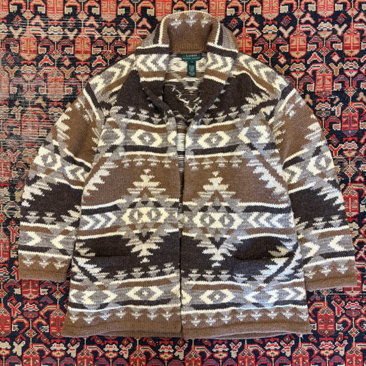 Vintage Lauren Ralph Lauren Southwestern Wool Knit Coat