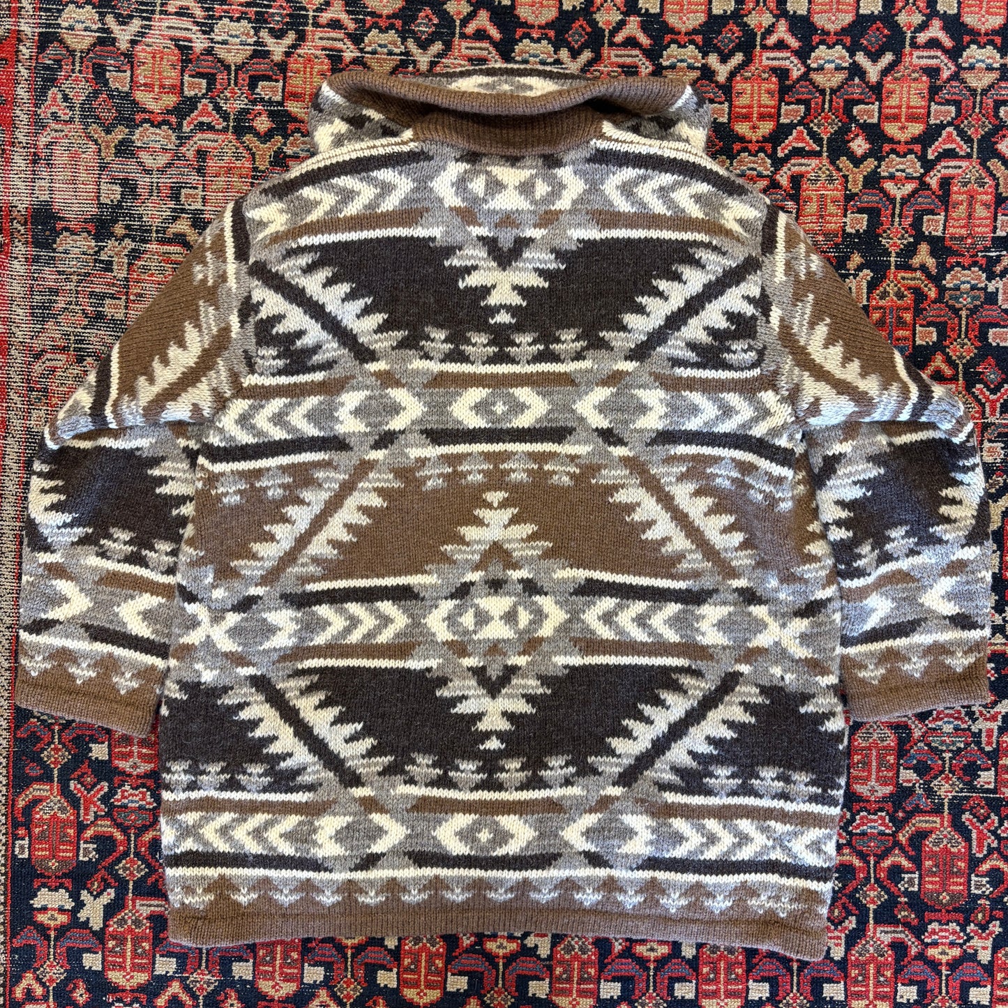 Vintage Lauren Ralph Lauren Southwestern Wool Knit Coat