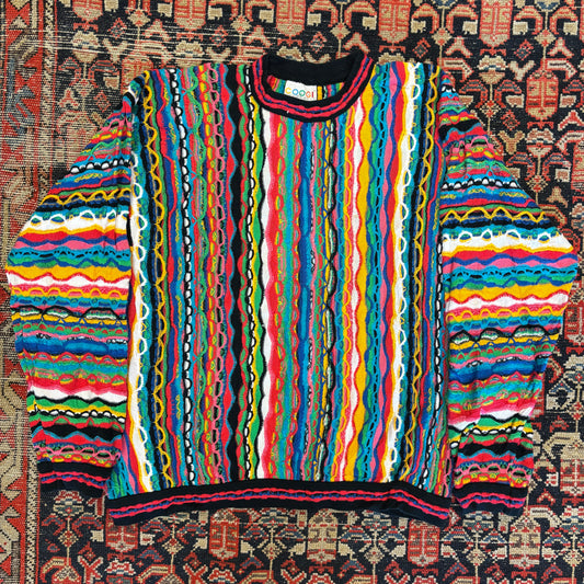 1990s Vintage Coogi Rainbow 3D Knit Sweater
