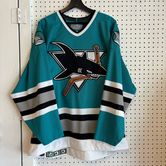 1990s San Jose Sharks Fight Strap Hockey Jersey