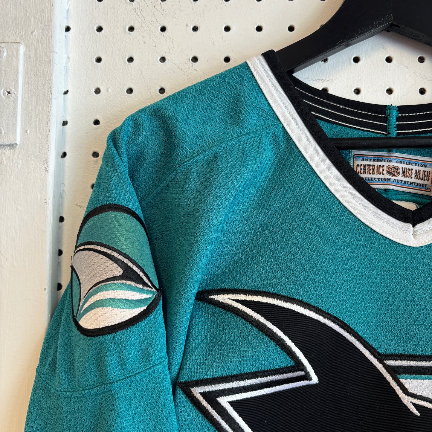 1990s San Jose Sharks Fight Strap Hockey Jersey