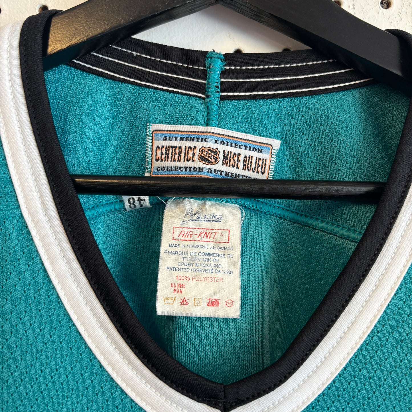 1990s San Jose Sharks Fight Strap Hockey Jersey
