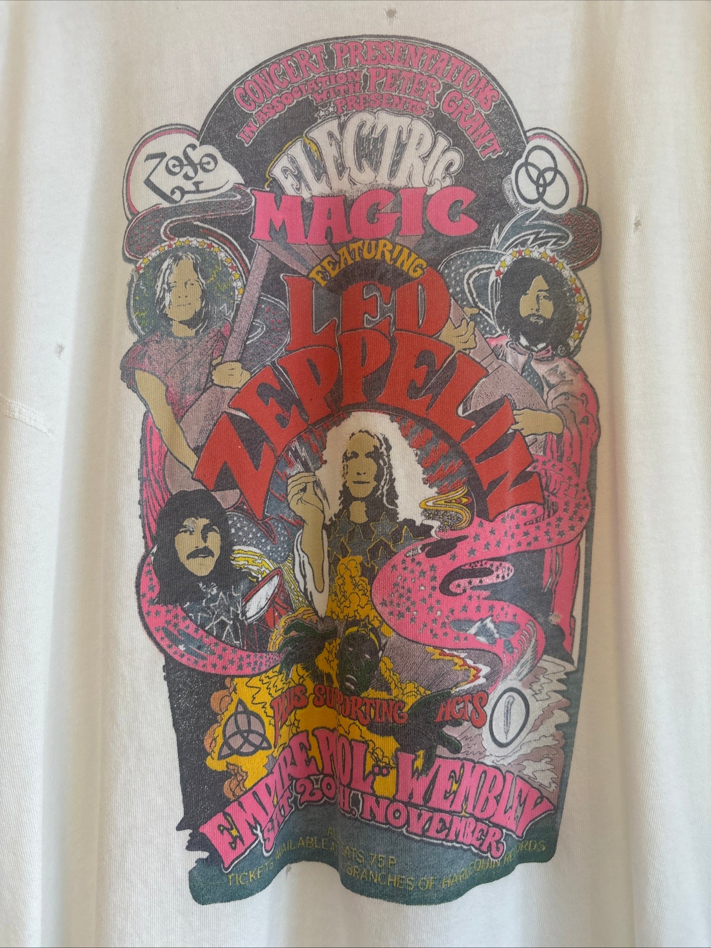Made Worn 1980s Style Led Zeppelin Band Tee