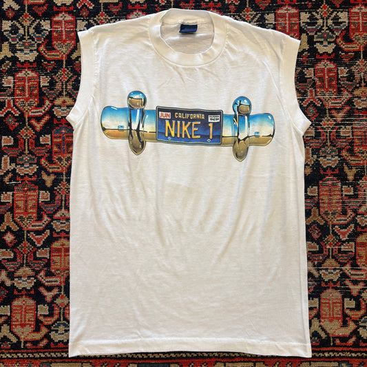 1980s Vintage Nike Blue Label License Plate Tank Top