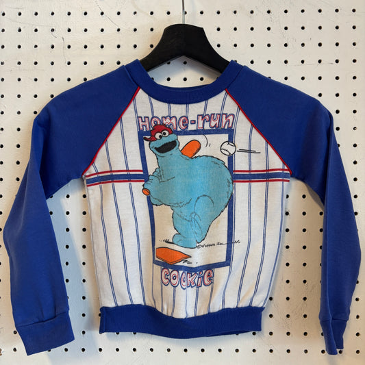 1990s Vintage Youth Cookie Monster Home-Run Crewneck