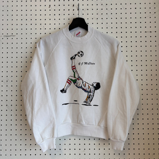 1990s Vintage BJ McClain Bicycle Kick Art Crewneck