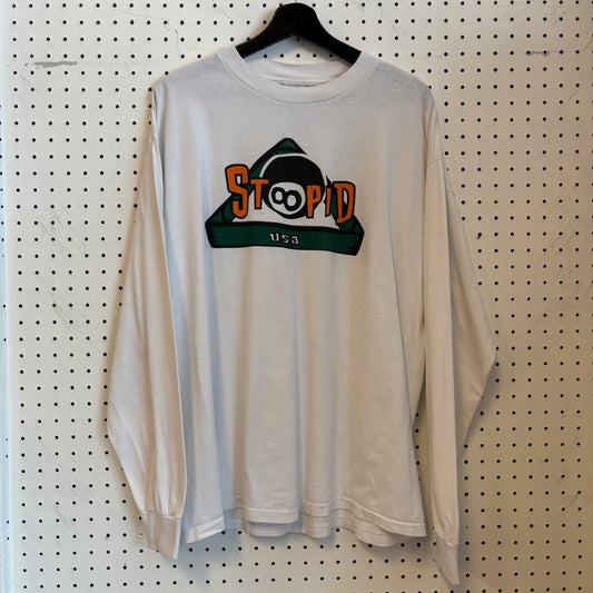 1990s Vintage Stoopid Skateboard 8-Ball Long Sleeve Shirt