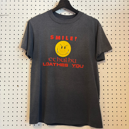 1980s Vintage Faded Smiley Cthulu Lovecraft Tee