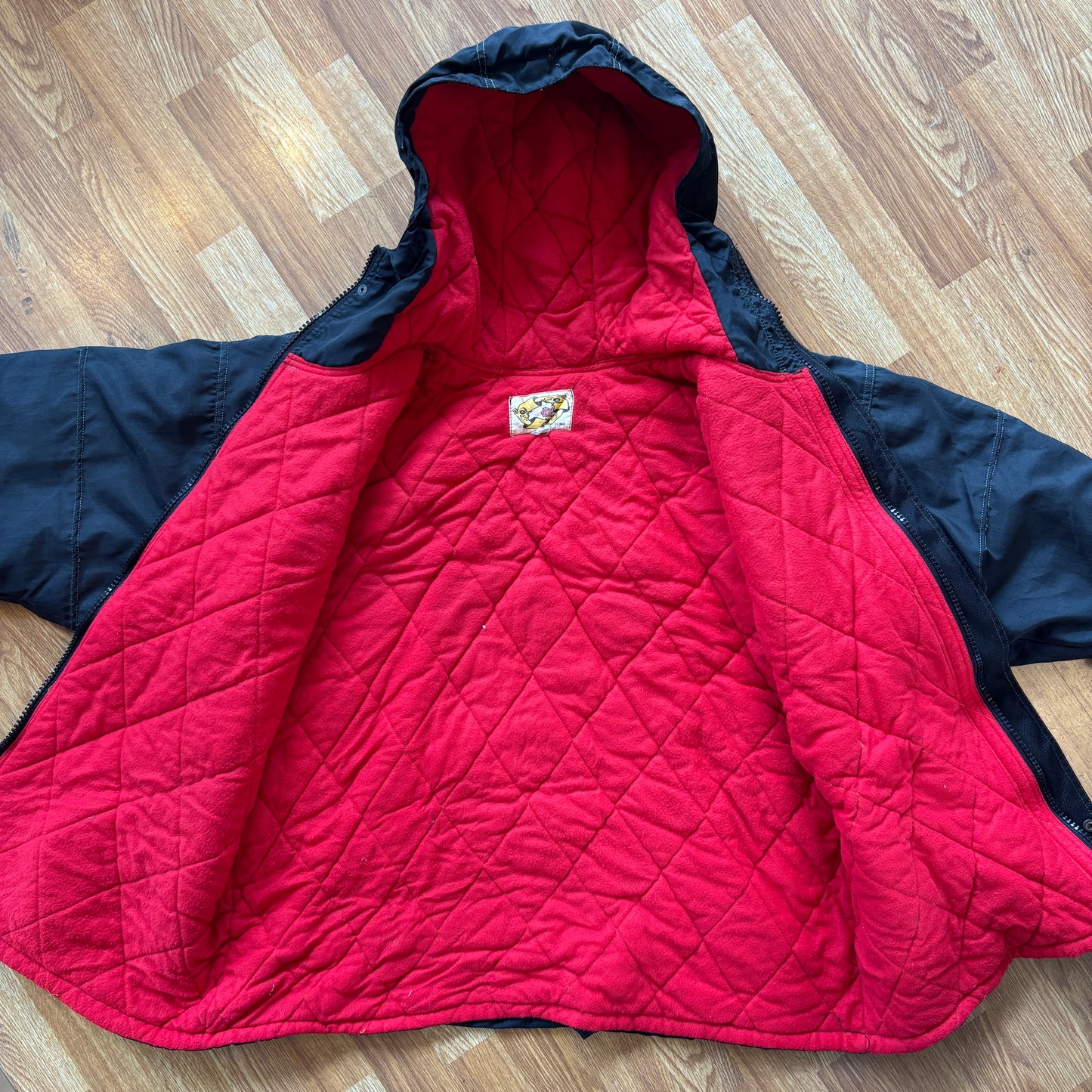 1990s Twist Graffiti Baggy Hooded Coat