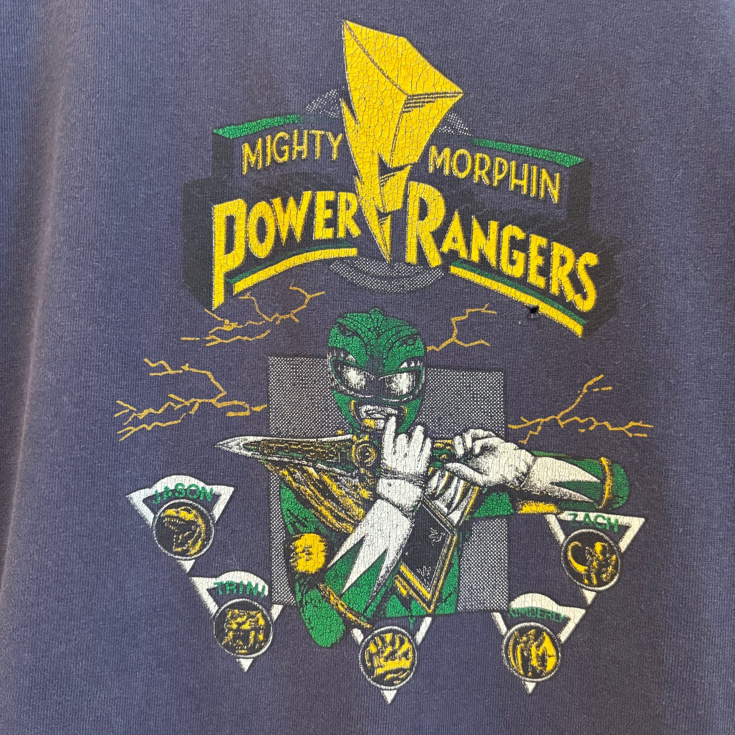 1990s Green Power Ranger Bootleg Youth Tee